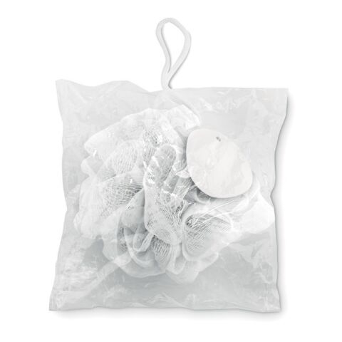 Duschschwamm mit Aufhängung weiß | ohne Werbeanbringung | Nicht verfügbar | Nicht verfügbar | Nicht verfügbar