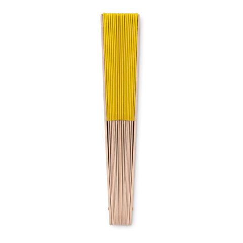 Fächer aus Holz und Polyester gelb | ohne Werbeanbringung | Nicht verfügbar | Nicht verfügbar