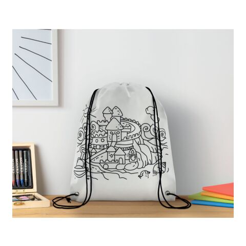 Gestaltbarer Kordelzugbeutel weiß | ohne Werbeanbringung | Nicht verfügbar | Nicht verfügbar | Nicht verfügbar