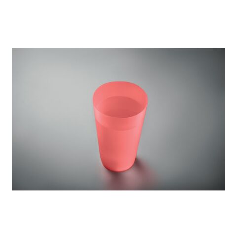Festivalbecher "Large" aus Plastik, 500ml transparent rot | ohne Werbeanbringung | Nicht verfügbar | Nicht verfügbar