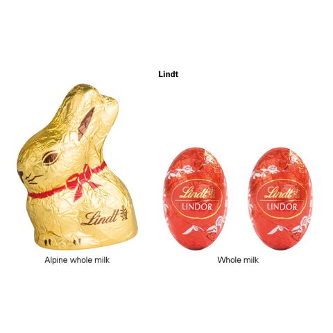 Papierdose Eco Mini Ostern Lindt weiß | ohne Werbeanbringung | Lindt Osterhaster