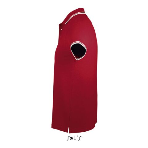 PASADENA Herren Polo 200g Rot / Weiß | XXL | ohne Werbeanbringung | Nicht verfügbar | Nicht verfügbar | Nicht verfügbar