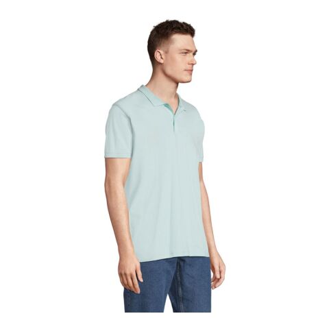 PLANET MEN Polo 170g arktischblau | S | 1-farbiger Siebdruck | Rückseite | 270 mm x 270 mm | Nicht verfügbar