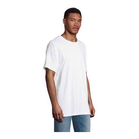 BOXY MEN T-SHIRT OVERSIZE weiß | M | 1-farbiger Siebdruck | Rechter Arm | 100 mm x 70 mm | Nicht verfügbar