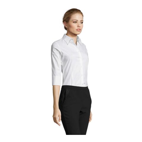 Effect Damen-Stretchbluse weiß | M