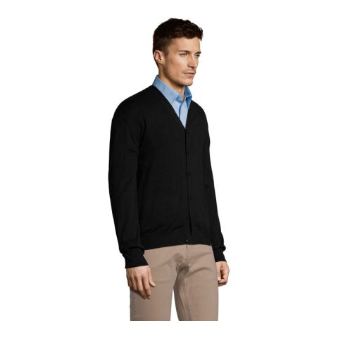 Golden Herren-Strickjacke mit V-Ausschnitt schwarz | XXL