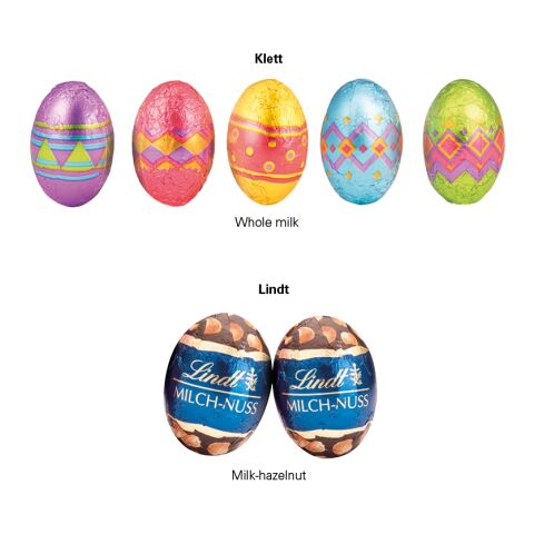 Sixpack mit Ostereiern 4c Euroskala | 6 Klett Schoko Ostereier