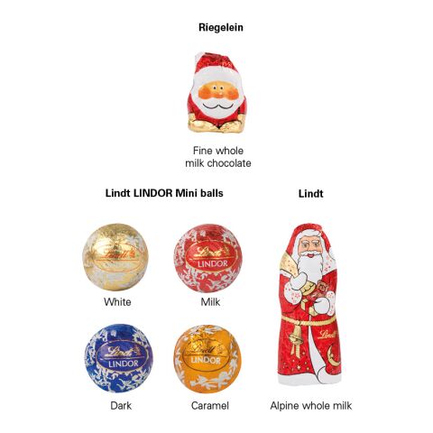 Standbodenbox Weihnachten Lindt ohne Werbeanbringung | 4 Riegelein Weihnachtsmänner