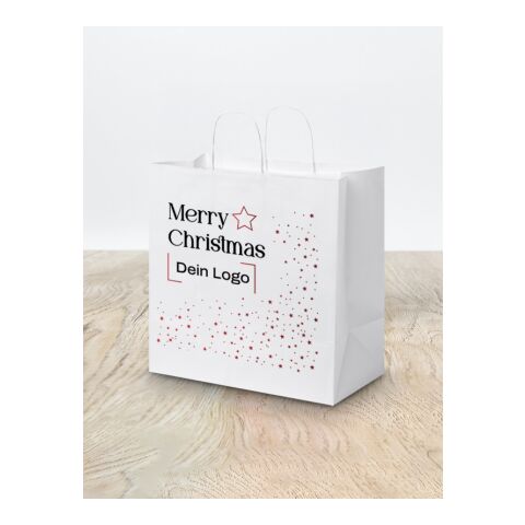 *Christmas* Kraftpapiertasche gedrehte Griffe Braun | Zuckerstange | Digitaldruck