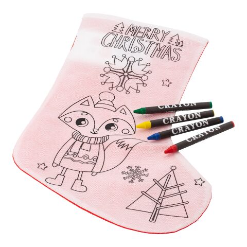 Weihnachtsstrumpf aus Non-Woven (80 gr/m²) Rot/Weiß | ohne Werbeanbringung | Nicht verfügbar | Nicht verfügbar