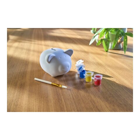 Sparschwein &#039;Kalle&#039; aus Gips Weiß | ohne Werbeanbringung