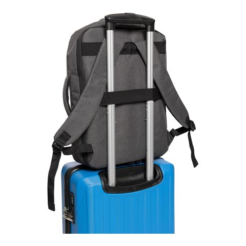 rPET (300D) Polyester Laptop-Rucksack Eulalia Schwarz | ohne Werbeanbringung | Nicht verfügbar | Nicht verfügbar