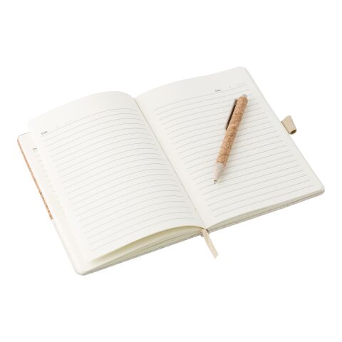 Cork-Line Notizbuch aus Kork und Leinen und Kugelschreiber aus Weizenstroh Kenzo Braun | ohne Werbeanbringung | Nicht verfügbar | Nicht verfügbar