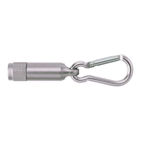 Mini-Taschenlampe aus Aluminium mit Karabiner Silber