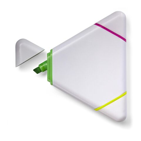 Textmarker &#039;Triple&#039; aus Kunststoff Weiß | ohne Werbeanbringung | Nicht verfügbar | Nicht verfügbar