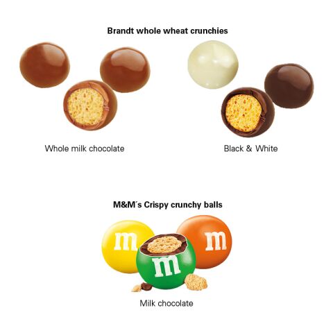 XS Adventskalender Graspapier ohne Werbeanbringung | 24 M&amp;M&#039;s Crispy Knusperkugeln