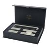 Parker IM Essentials Rollerball und Kugelschreiber Set – silber schwarz