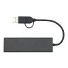 Rise USB 2.0 Hub aus recyceltem RCS Aluminium Standard | schwarz | Not applicable | ohne Werbeanbringung | Nicht verfügbar | Nicht verfügbar
