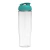 H2O Tempo® 700 ml Sportflasche mit Klappdeckel transparent klar-aquablau | ohne Werbeanbringung | Nicht verfügbar | Nicht verfügbar