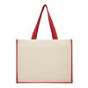 Varai Canvas und Jute Einkaufstasche rot