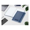 Notizbuch Hardcover Easy-Book Vollkaro Gummiband schmal A5 Dunkelblau | DIN A5 | ohne Werbeanbringung | Prägung schwarz-glänzend inkl.