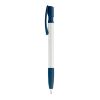 Kugelschreiber Nash Hardcolour mit Gummigriff Weiss-Dunkelblau | 1-farbiger Siebdruck | 90° vom Clip | 33 mm x 25 mm | Nicht verfügbar