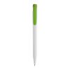 Kugelschreiber Pier hardcolour Weiss-Hellgrün | 1-farbiger Siebdruck | in Verlängerung vom Clip | 45 mm x 25 mm | Nicht verfügbar