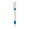 Kugelschreiber S40 Grip hardcolour Weiss-Blau Weiss | 1-farbiger Tampondruck | in Verlängerung vom Clip | 40 mm x 8 mm | Nicht verfügbar