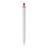 Kugelschreiber Modell Click Shadow - Hergestellt in Deutschland Weiss-Rot Weiß | 1-farbiger Tampondruck | Clip | 25 mm x 5 mm | Nicht verfügbar