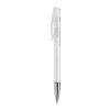 Kugelschreiber Avalon Transparent mit Metallspitze Weiss-Weiss