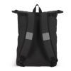 PU-beschichteter R-PET 600D Rolltop-Rucksack 20L Schwarz | ohne Werbeanbringung | Nicht verfügbar | Nicht verfügbar