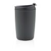 GRS recycelter PP-Becher mit Flip-Deckel anthrazit | ohne Werbeanbringung | Nicht verfügbar | Nicht verfügbar