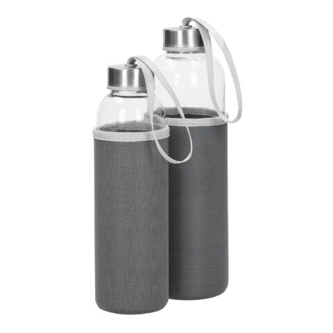 Glasflasche mit Hülle "Pure", 0,5l transparent | ohne Werbeanbringung | Nicht verfügbar | Nicht verfügbar