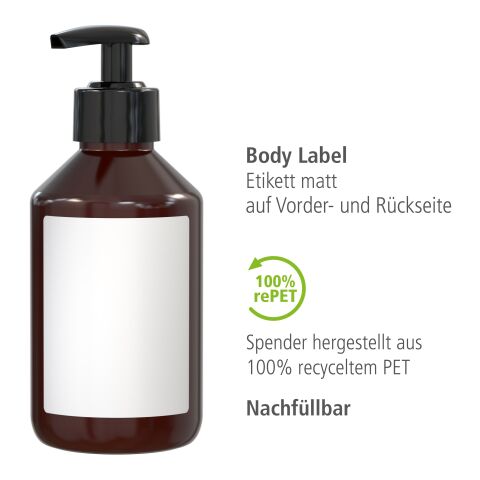 250 ml Spender - Duschgel Ingwer-Limette - Body Label Braun | ohne Werbeanbringung