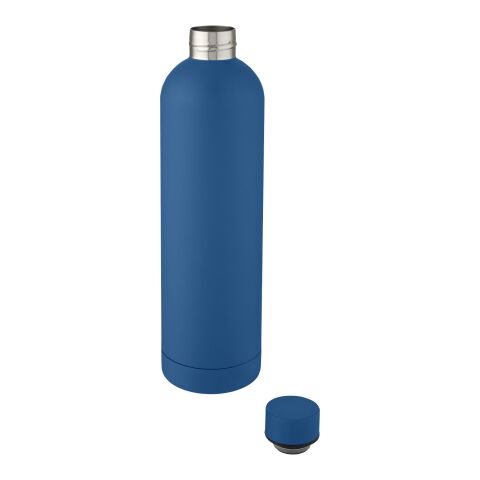 Spring 1 l Kupfer-Vakuum Isolierflasche Standard | Tech blue | 1-farbiger Tampondruck | Vorderseite | 25 mm x 70 mm