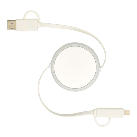Alasia 100 cm 5-in-1 Kabel aus recyceltem Kunststoff und Aluminium, einziehbar, für Datenübertragung und mit 45W Schnellladung Standard | Silber | ohne Werbeanbringung | Nicht verfügbar | Nicht verfügbar