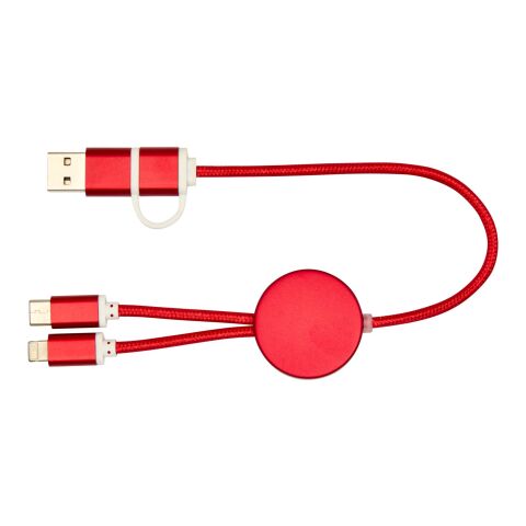Alasia 30 cm 5-in-1 Kabel aus recyceltem Kunststoff für Datenübertragung und 27W Schnellladung Standard | rot | ohne Werbeanbringung | Nicht verfügbar | Nicht verfügbar
