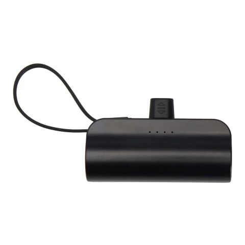 Alnair 10 W 5000 mAh Typ C Powerbank aus recyceltem Kunststoff mit integriertem Klappständer und 2 in 1 Kabel schwarz