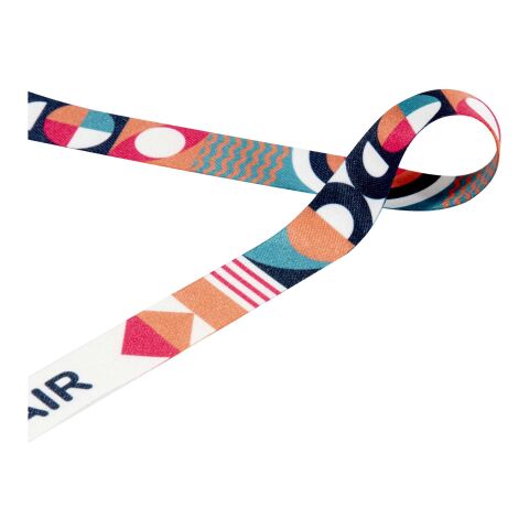 Leia Sublimation RPET-Lanyard mit 2 Metallhaken weiß | 10mm | Sublimation | Überall, Vorne | 25 mm x 900 mm