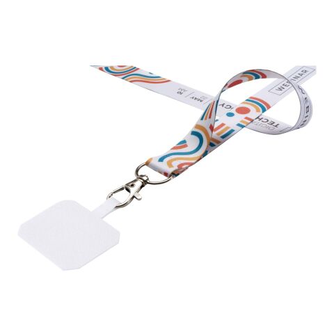 Addie RPET Sublimation Lanyard mit Telefonhalterung und Sicherheitsverschluss weiss-weiss | Nicht verfügbar | ohne Werbeanbringung | Nicht verfügbar | Nicht verfügbar