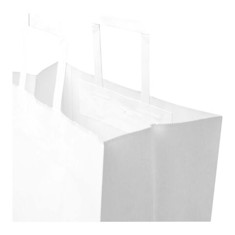 Kraft 80–90 g/m² Papiertasche mit flachen Griffen – 32 × 17 × 39 cm weiss | ohne Werbeanbringung | Nicht verfügbar | Nicht verfügbar