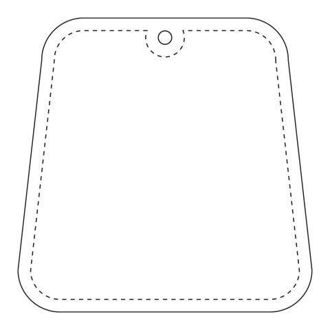 RFX™ Trapezförmiger reflektierender PVC-Aufhänger weiß | 1-farbiger Siebdruck | Vorderseite | 64 mm x 64 mm