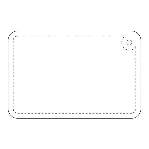 RFX™ Rechteckiger, reflektierender TPU-Aufhänger, klein weiss | 1-farbiger Siebdruck | Vorderseite | 72 mm x 46 mm