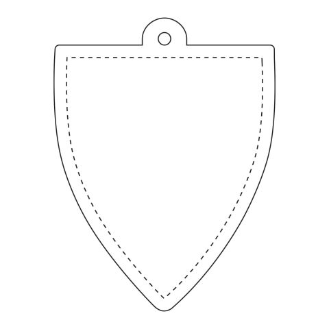 RFX™ reflektierender PVC-Koffer-Aufhänger weiß | 1-farbiger Siebdruck | Vorderseite | 47 mm x 64 mm