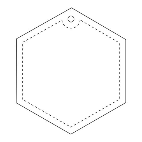 RFX™ H-12 sechseckiger reflektierender TPU-Anhänger weiß | ohne Werbeanbringung | Nicht verfügbar | Nicht verfügbar