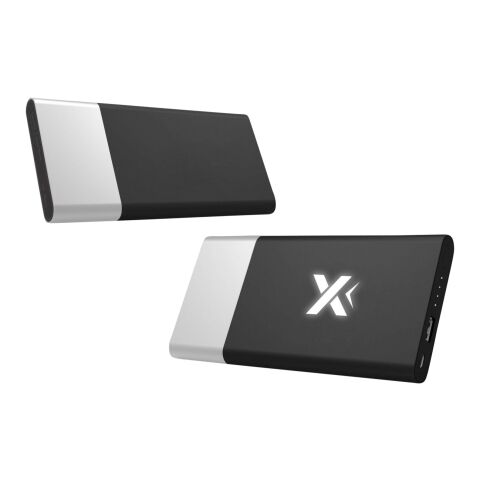 SCX.design P20 5000 mAh Powerbank mit Leuchtlogo silber-weiss | ohne Werbeanbringung | Nicht verfügbar | Nicht verfügbar