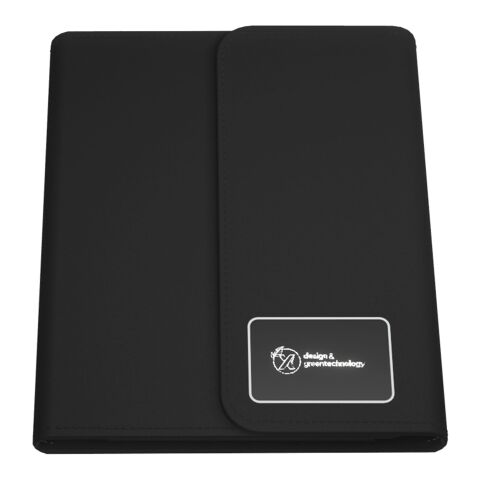 SCX.design O18 A5 Notizbuch mit kabelloser 5W Powerbank mit 4000 mAh und Leuchtlogo schwarz | ohne Werbeanbringung | Nicht verfügbar | Nicht verfügbar