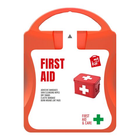 mykit, first aid, kit rot | 1-farbiger Digitaler Aufkleber | Vorderseite | 90 mm x 127 mm