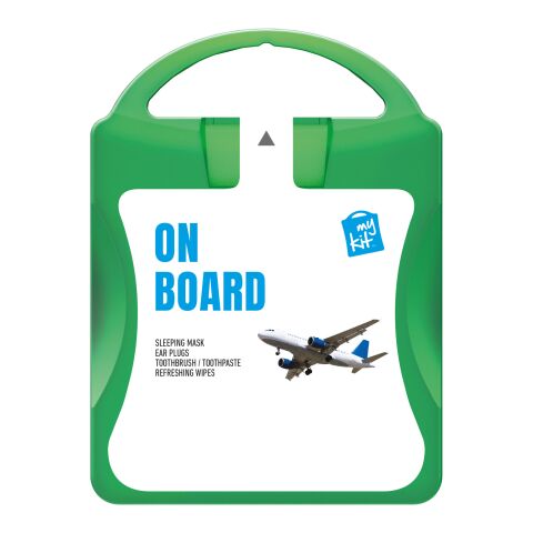 MyKit Flugzeug Reiseset transparent grün | ohne Werbeanbringung | Nicht verfügbar | Nicht verfügbar
