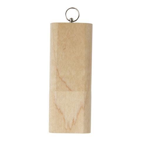 USB-Stick 3.0 aus Holz mit Schlüsselring hellbraun | 16 GB | 1-farbiger Tampondruck | Rückseite | 19 mm x 12 mm
